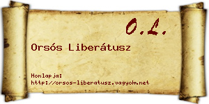 Orsós Liberátusz névjegykártya