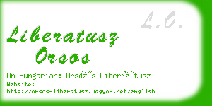 liberatusz orsos business card